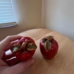Vintage Apple Salt & Pepper Shakers hand painted